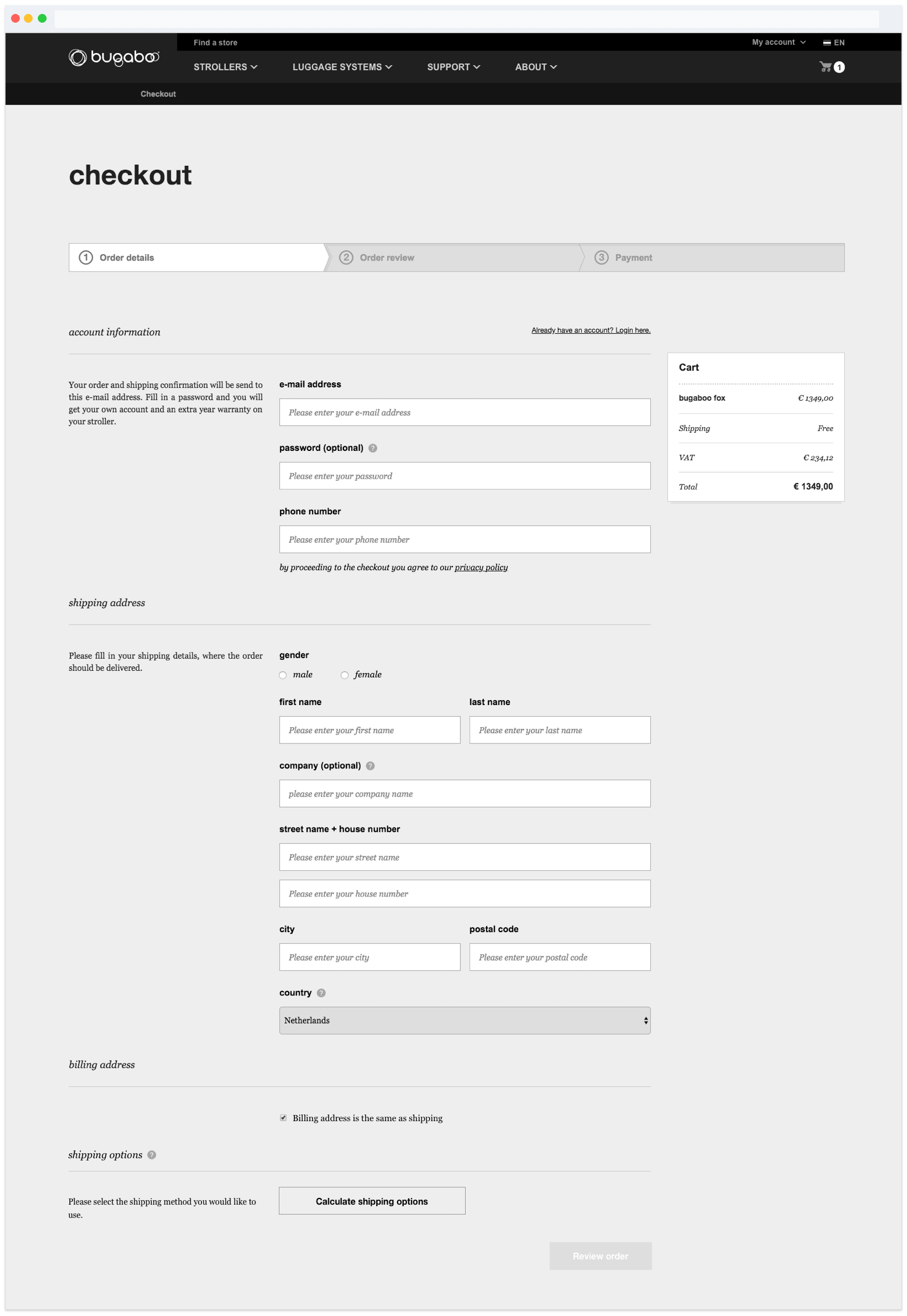 checkout before